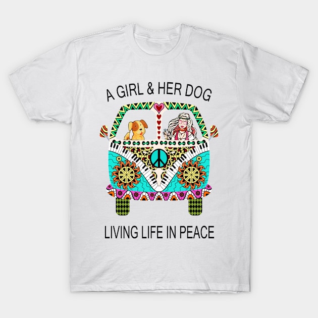 a girl and her dog living in peace T-Shirt by patsyhanson